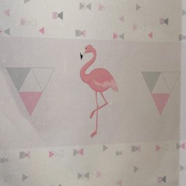 Fömnsterfilm med rosa flamingo för barnrum